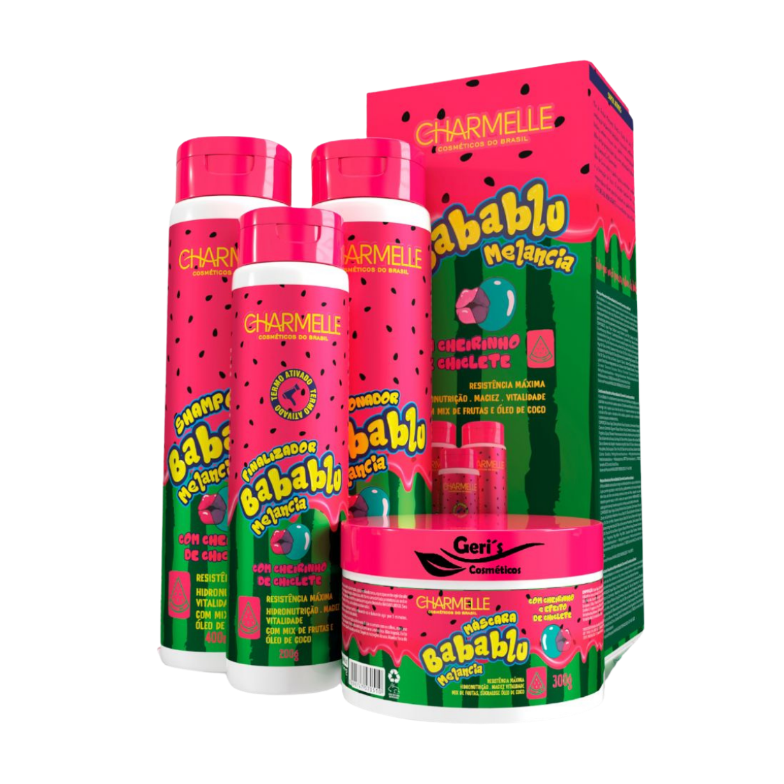 KIT BABABLU MELANCIA CHARMELLE COSM. DO BRASIL