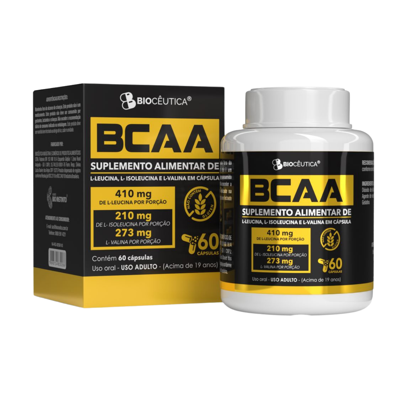 BCAA SUPLEMENTO ALIMENTAR (60 CAPSULAS) BIOCEUTICA