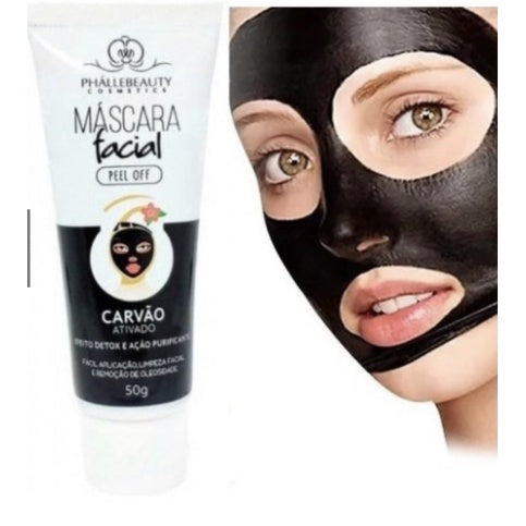 MASCARA FACIAL CARVAO ATIVADO 50G BISNAGA PEEL OF PHALLEBEAUTY