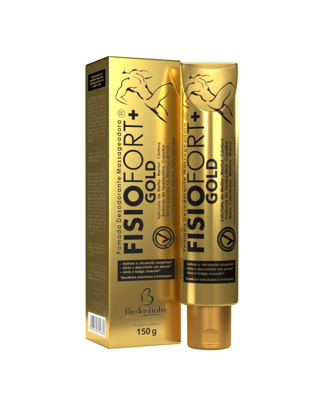 POMADA DESODORANTE MASSAGEADORA FISIOFORT + GOLD BIO INSTINTO 150 G