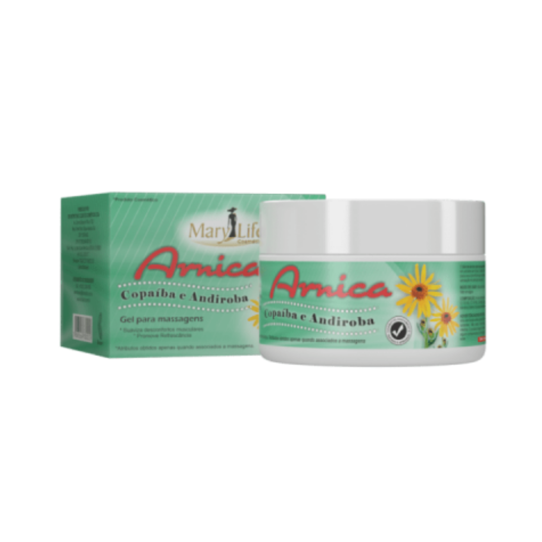 GEL DESODORANTE MASSAGEADOR ARNICA 250G, COPAIBA E ANDIROBA MARY LIFE