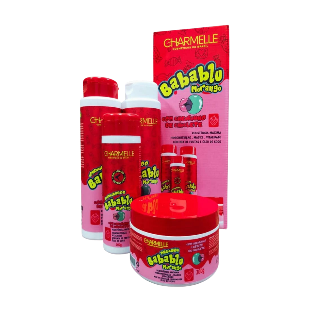KIT BABABLU MORANGO CHARMELLE COSM. DO BRASIL