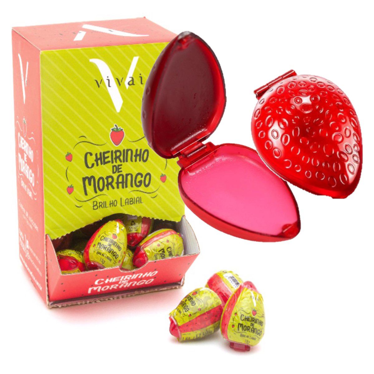 BRILHO LABIAL CHEIRINHO DE MORANGO VIVAI