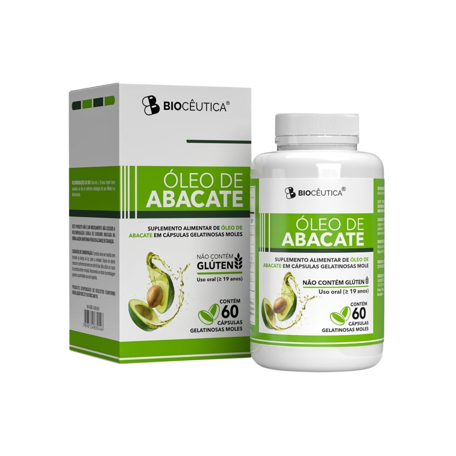 OLEO DE ABACATE EM CAPSULAS GELATINOSAS MOLES (60 CAPSULAS) BIOCEUTICA