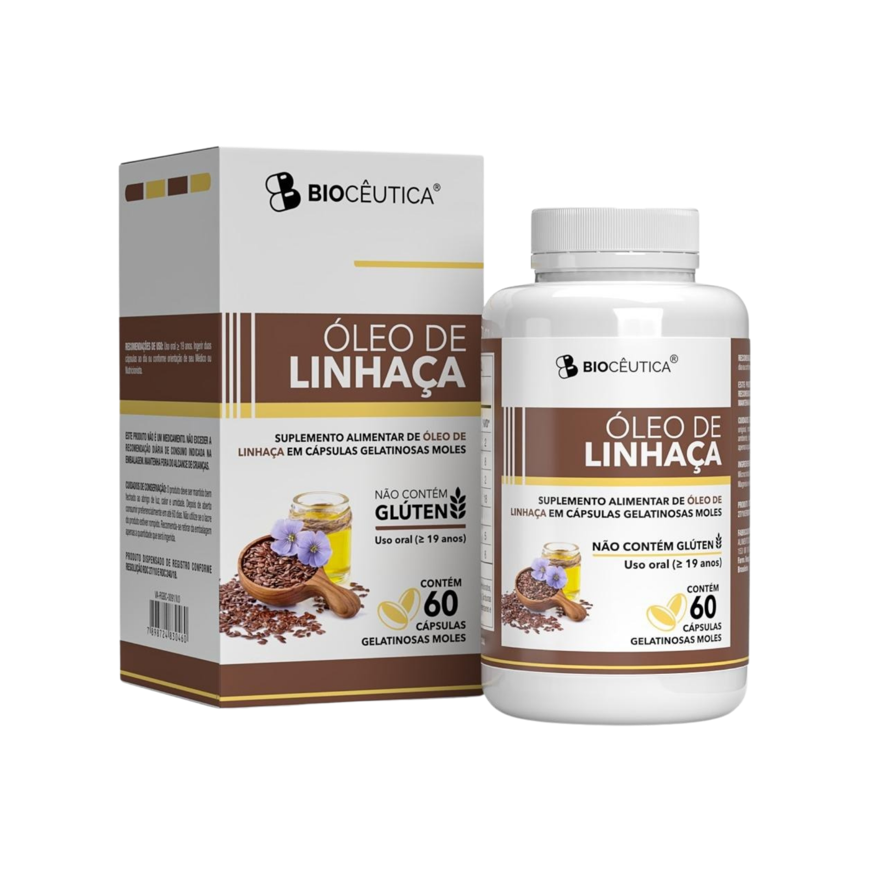 OLEO DE LINHACA EM CAPSULAS GELATINOSAS MOLES (60 CAPSULAS) BIOCEUTICA