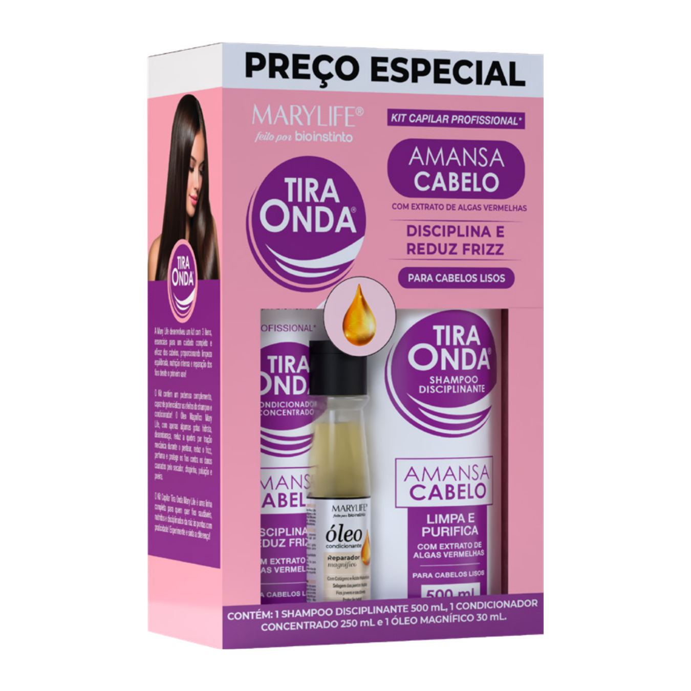 KIT CAPILAR TIRA ONDA MARY LIFE 3 ITENS