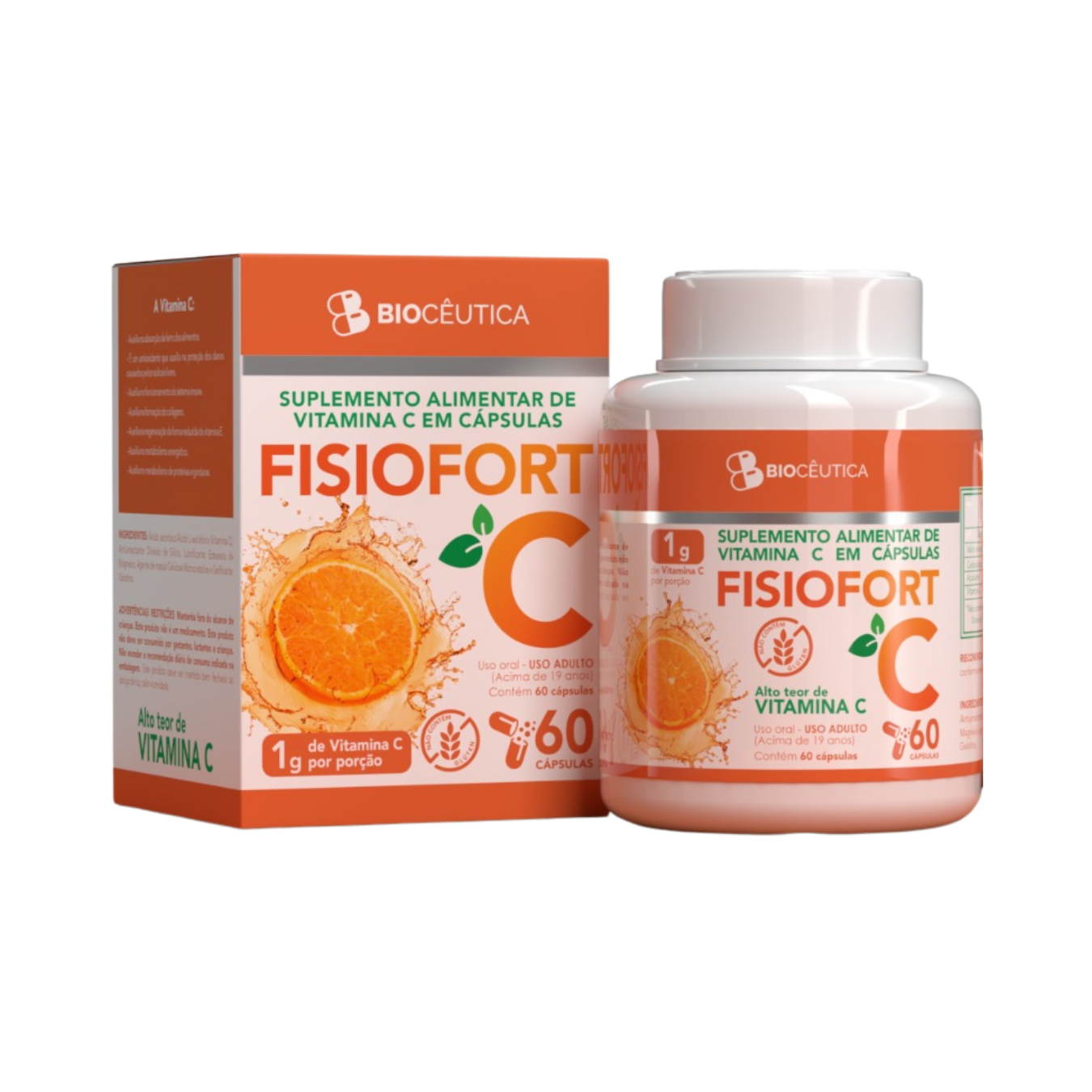 FISIOFORT C - VITAMINA C EM CAPSULAS (60 CAPSULAS) BIOCEUTICA