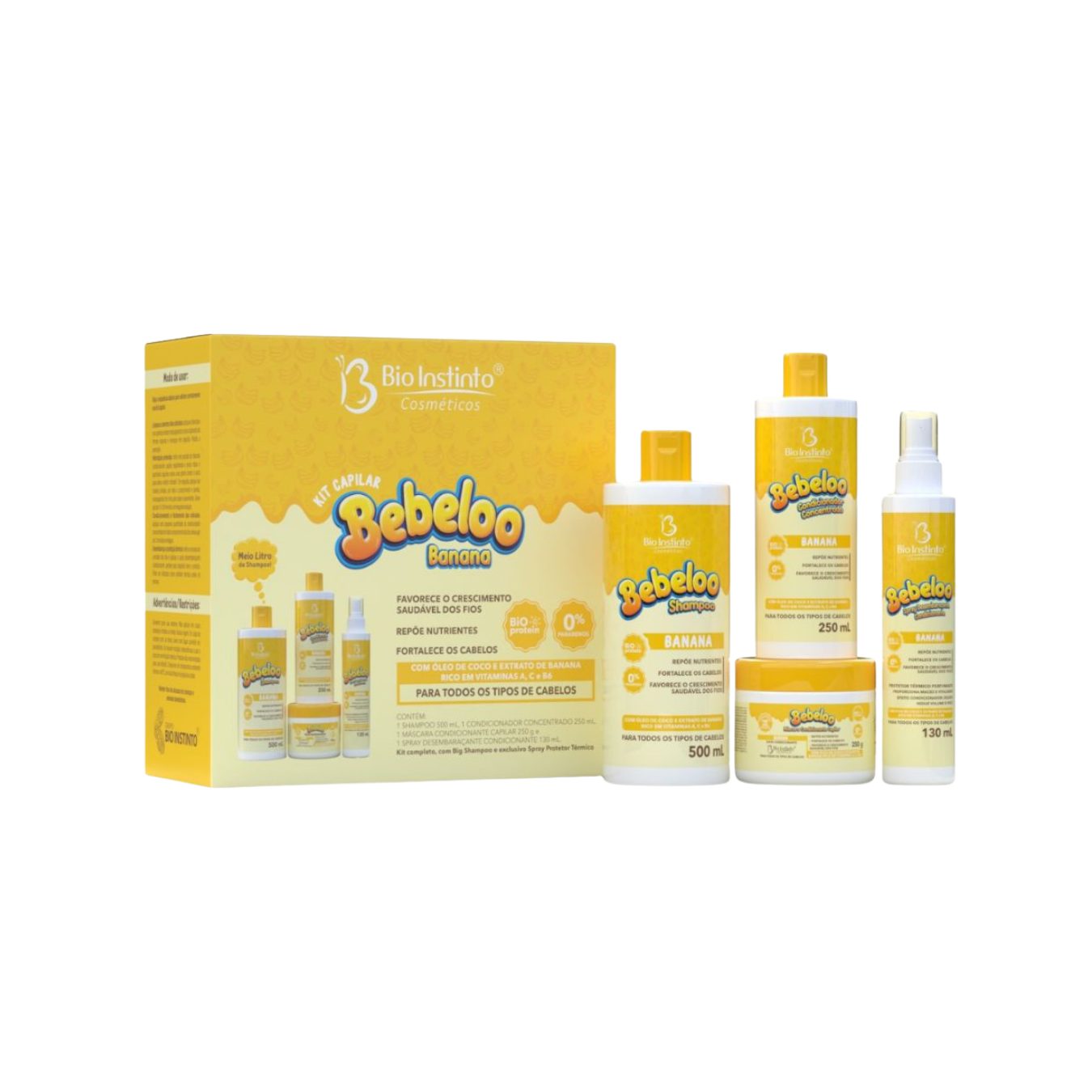 KIT CAPILAR BEBELOO BANANA 4 ITENS BIO INSTINTO
