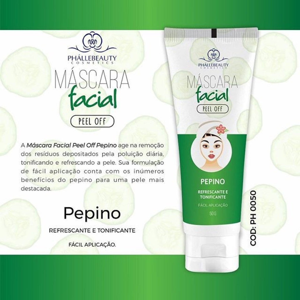 MASCARA FACIAL PEPINO BISNAGA PEEL OF 50G PHALLEBEAUTY