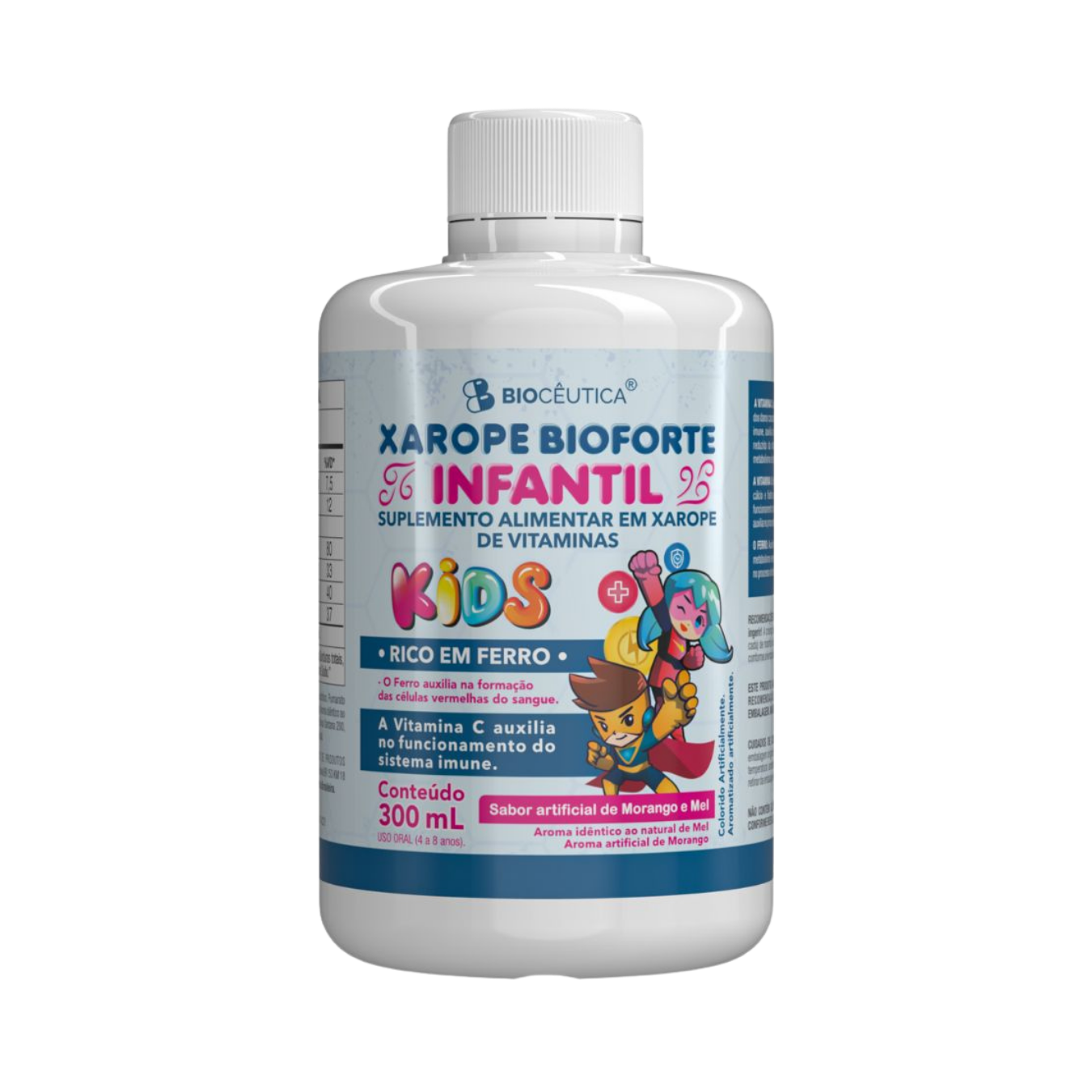 XAROPE BIOFORTE INFANTIL  SABOR MORANGO E MEL 300ML BIOCEUTICA