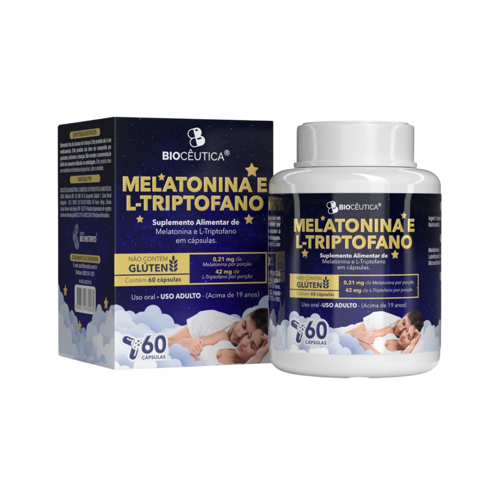 MELATONINA E L TRIPTOFANO EM CAPUSLAS (60 CAPSULAS) BIOCEUTICA