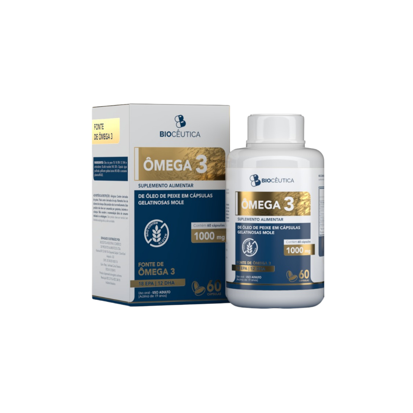 Omega 3 - OLEO DE PEIXE EM CAPSULAS GELATINOSAS MOLES (120 CAPSULAS) BIOCEUTICA