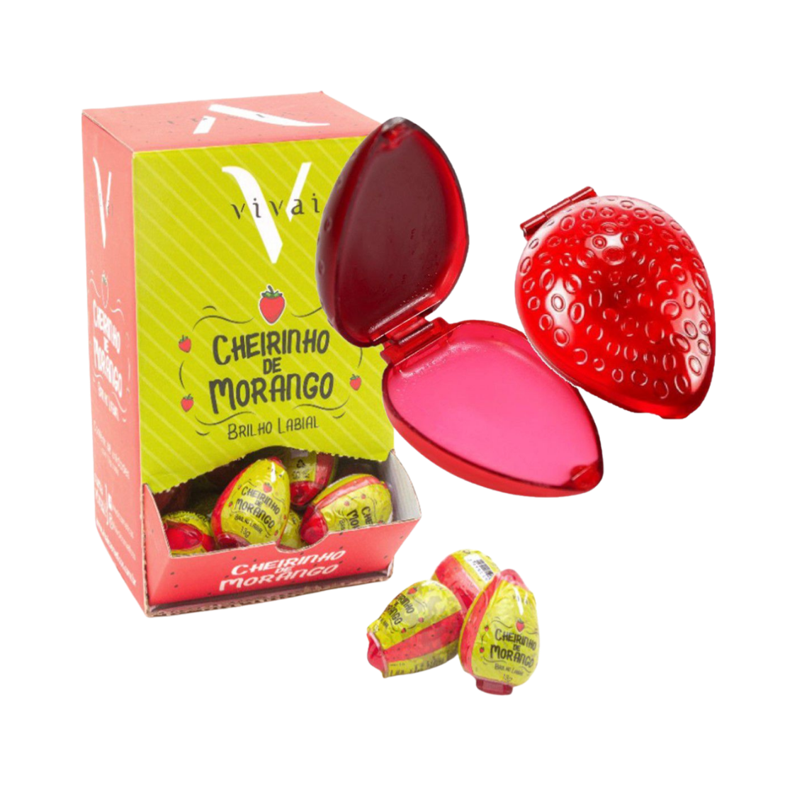 BRILHO LABIAL CHEIRINHO DE MORANGO VIVAI