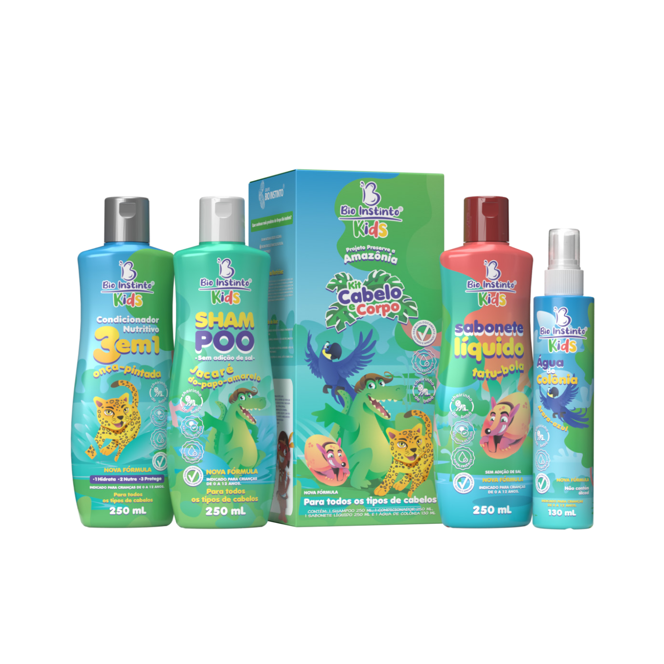 KIT CABELO E CORPO BIO INSTINTO KIDS 4 ITENS