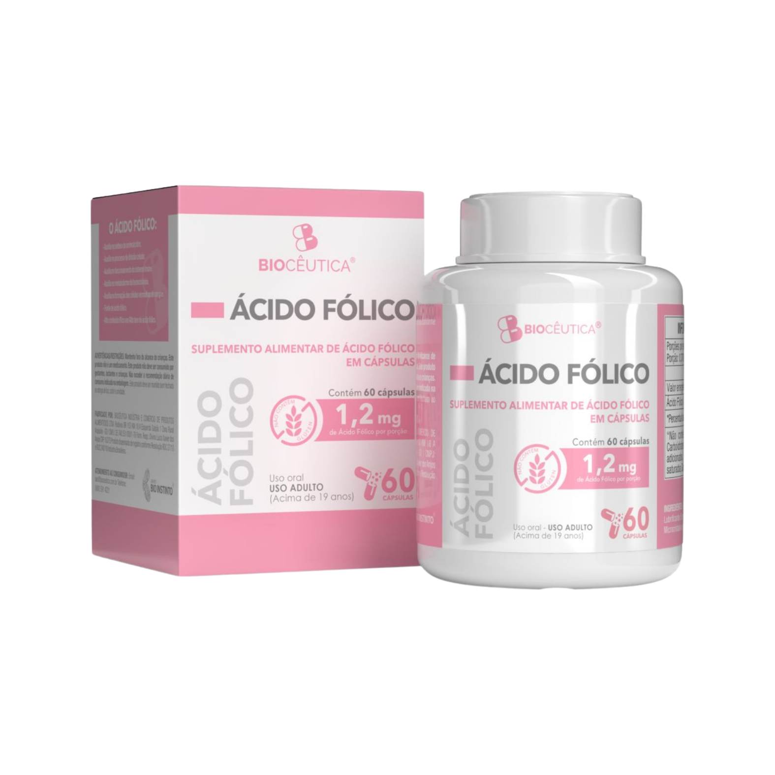 ACIDO FOLICO 1,2 MG EM CAPSULAS (60 CAPSULAS) BIOCEUTICA