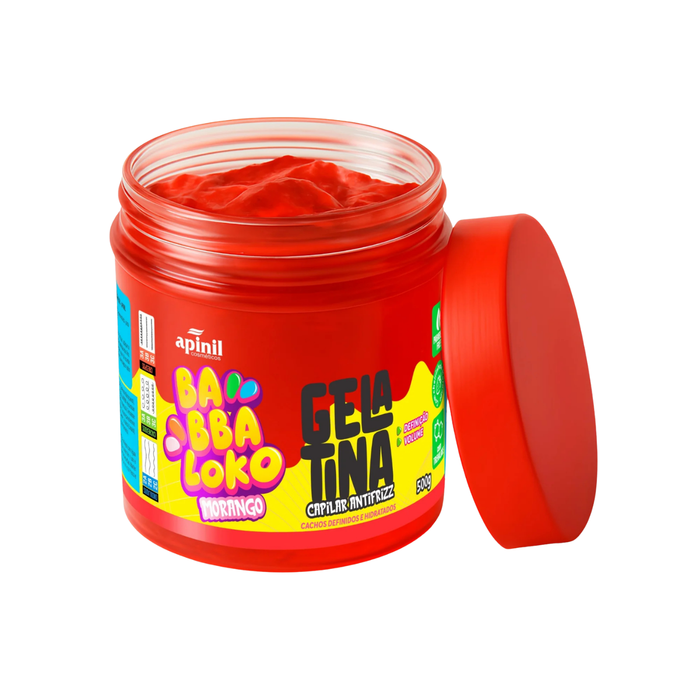 GELATINA CAPILAR BABBALOKO MORANGO - 500G APINIL