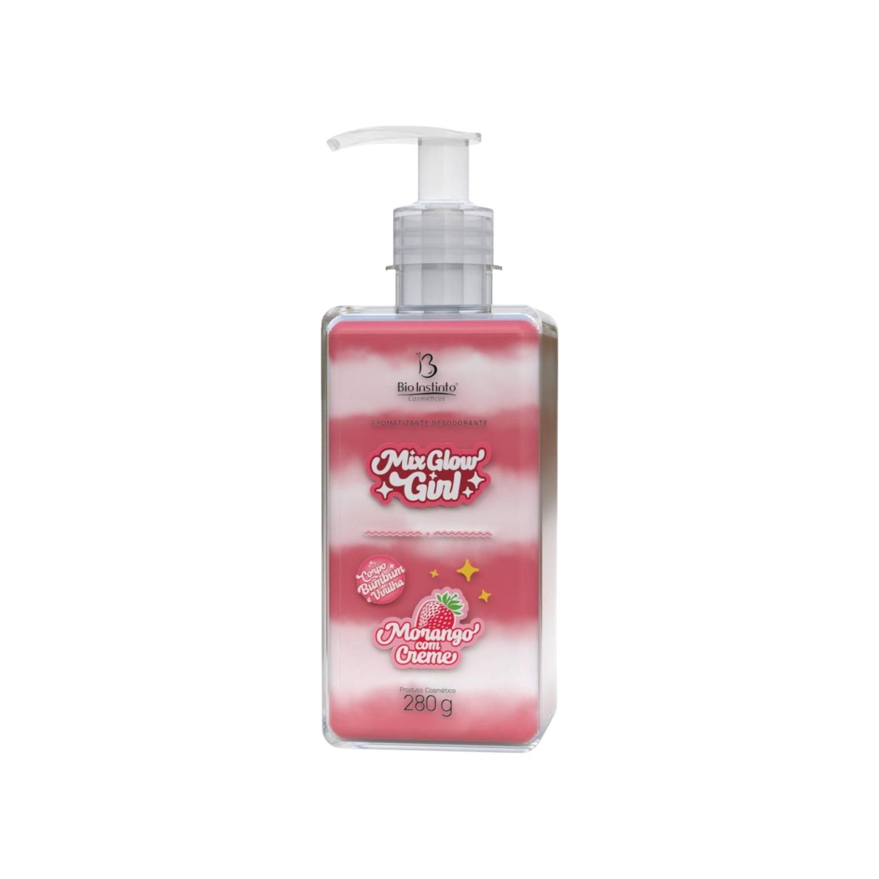 MIX GLOW GIRL AROMATIZANTE MORANGO COM CREME BIO INSTINTO 280 G VIRILHA