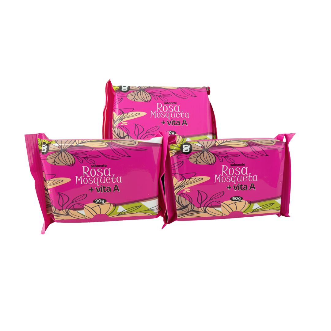 SABONETE BARRA ROSA MOSQUETA + VITA A 90G