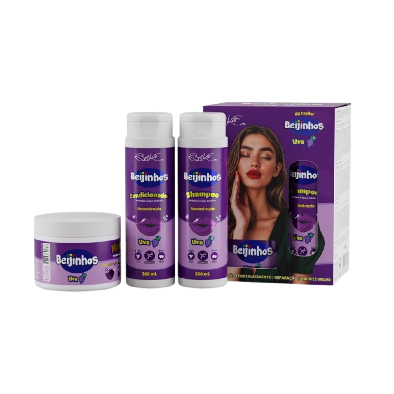 KIT 3 ITENS BEIJINHOS UVA BELKIT