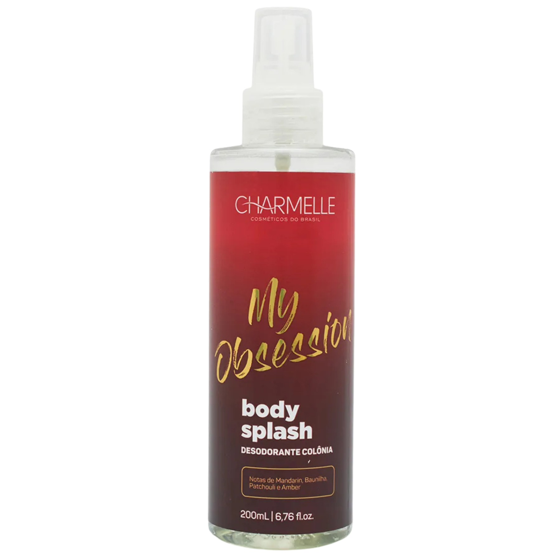BODY SPLASH DESOD. COL. MY OBSESSION   200mL CHARMELLE COSMET. DO BRASIL