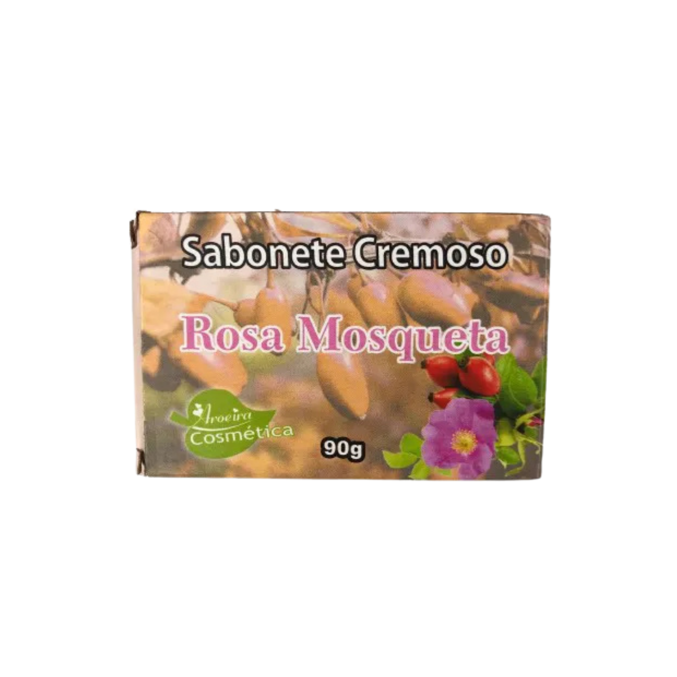 SABONETE EM BARRA ROSA MOSQUETA 90G AROEIRA COSMETICOS