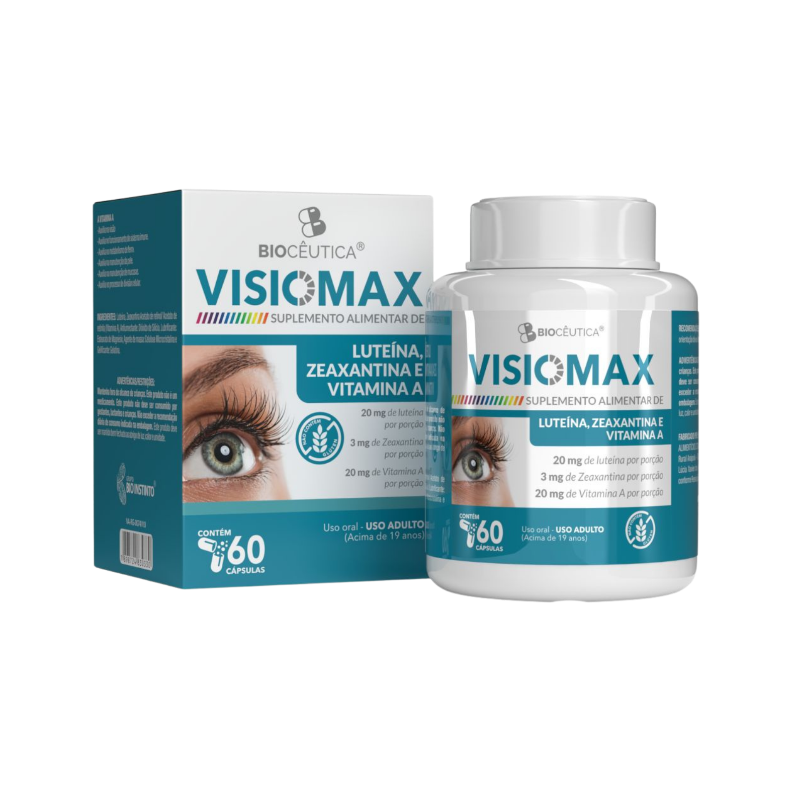 VISIOMAX SUP. ALIM. DE LUTEINA ZEAXANTINA E VITAMINA A (60 CAPSULAS) BIOCEUTICA