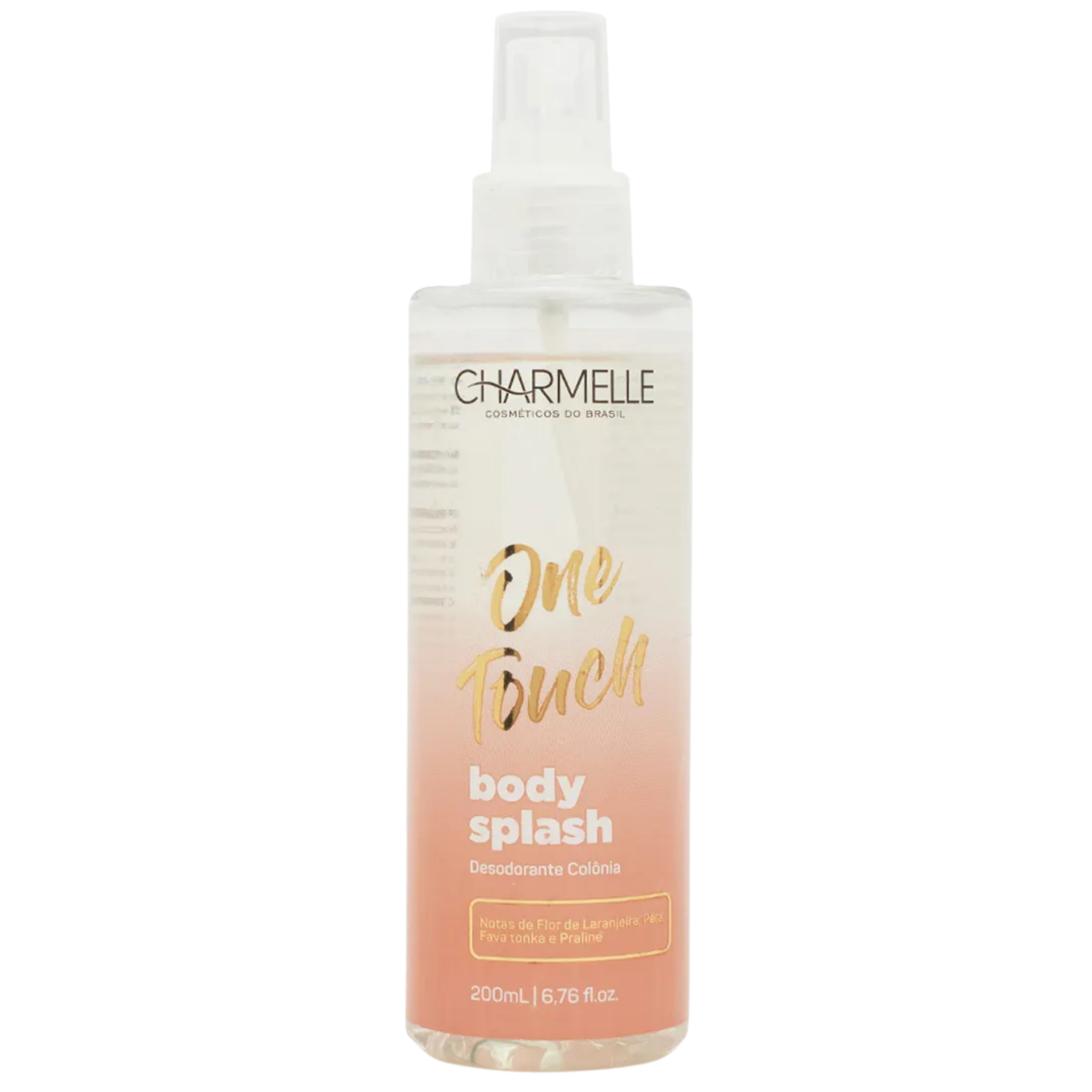 BODY SPLASH DESOD. COL. ONE TOUCH  200mL CHARMELLE COSMET. DO BRASIL