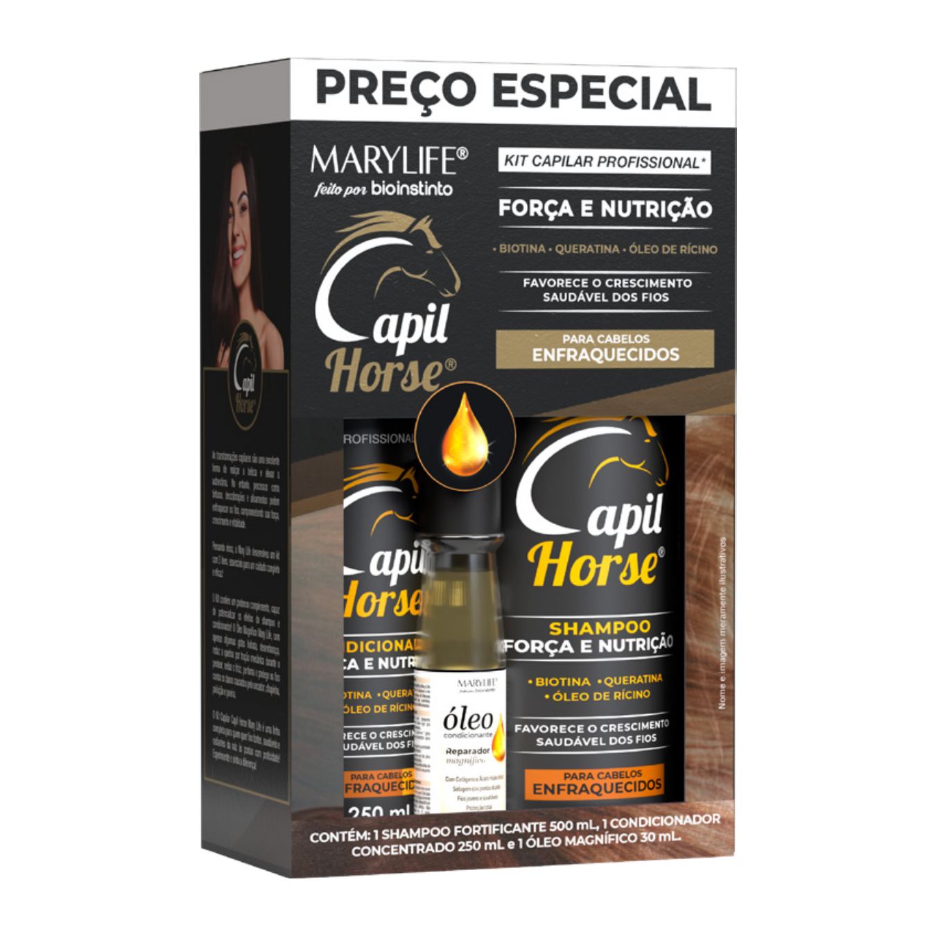 KIT CAPILAR CAPIL HORSE MARY LIFE 3 ITENS