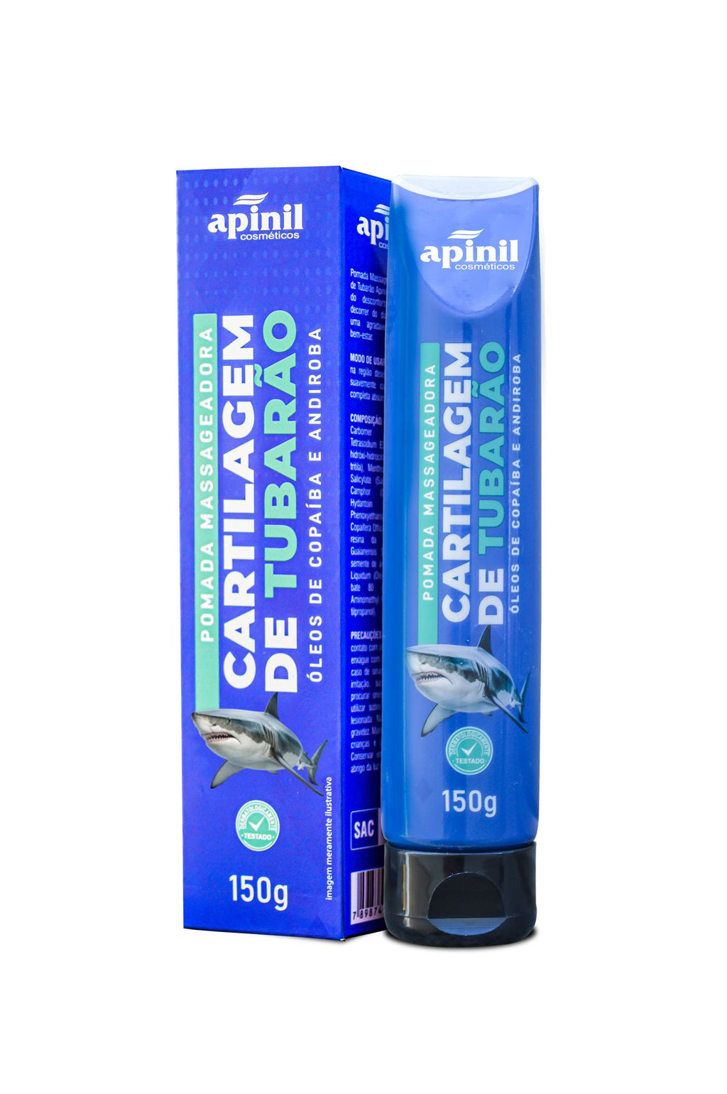 POMADA MASSAGEADORA CARTILAGEM DE TUBARÃO 150G APINIL