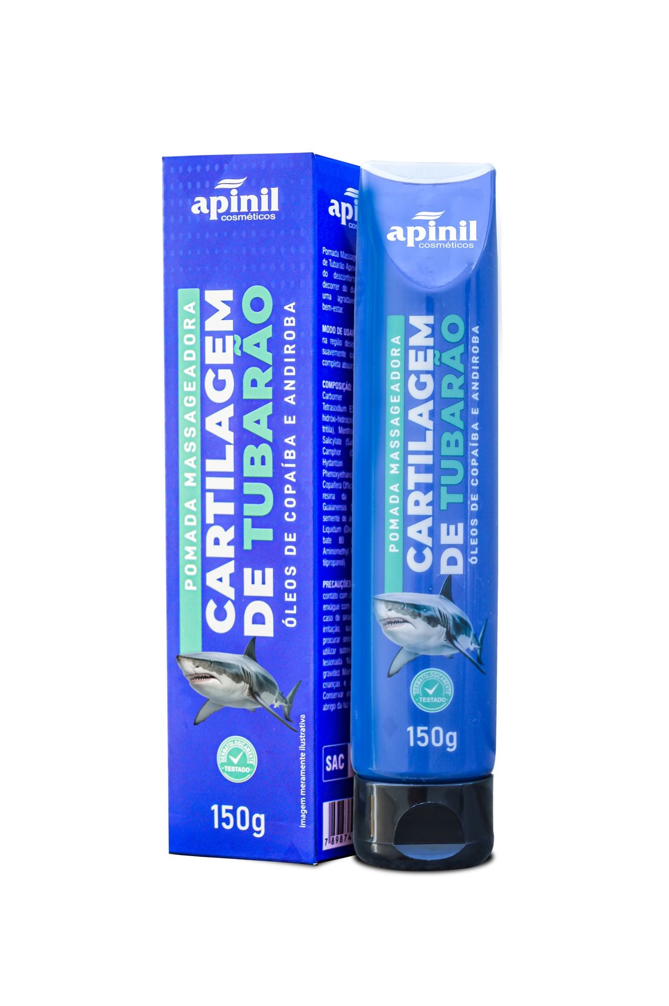 POMADA MASSAGEADORA CARTILAGEM DE TUBARÃO 150G APINIL