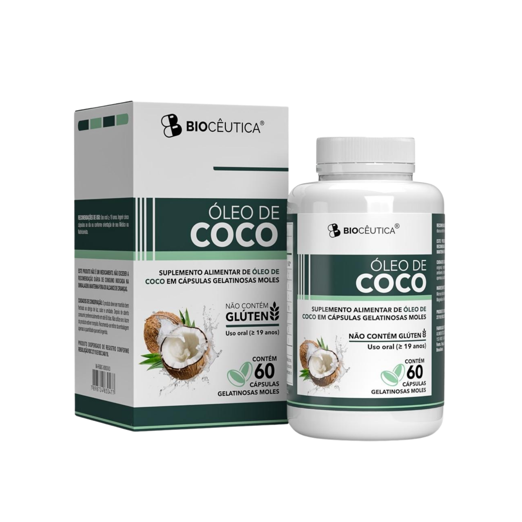 OLEO DE COCO EM CAPSULAS GELATINOSAS MOLES (60 CAPSULAS) BIOCEUTICA