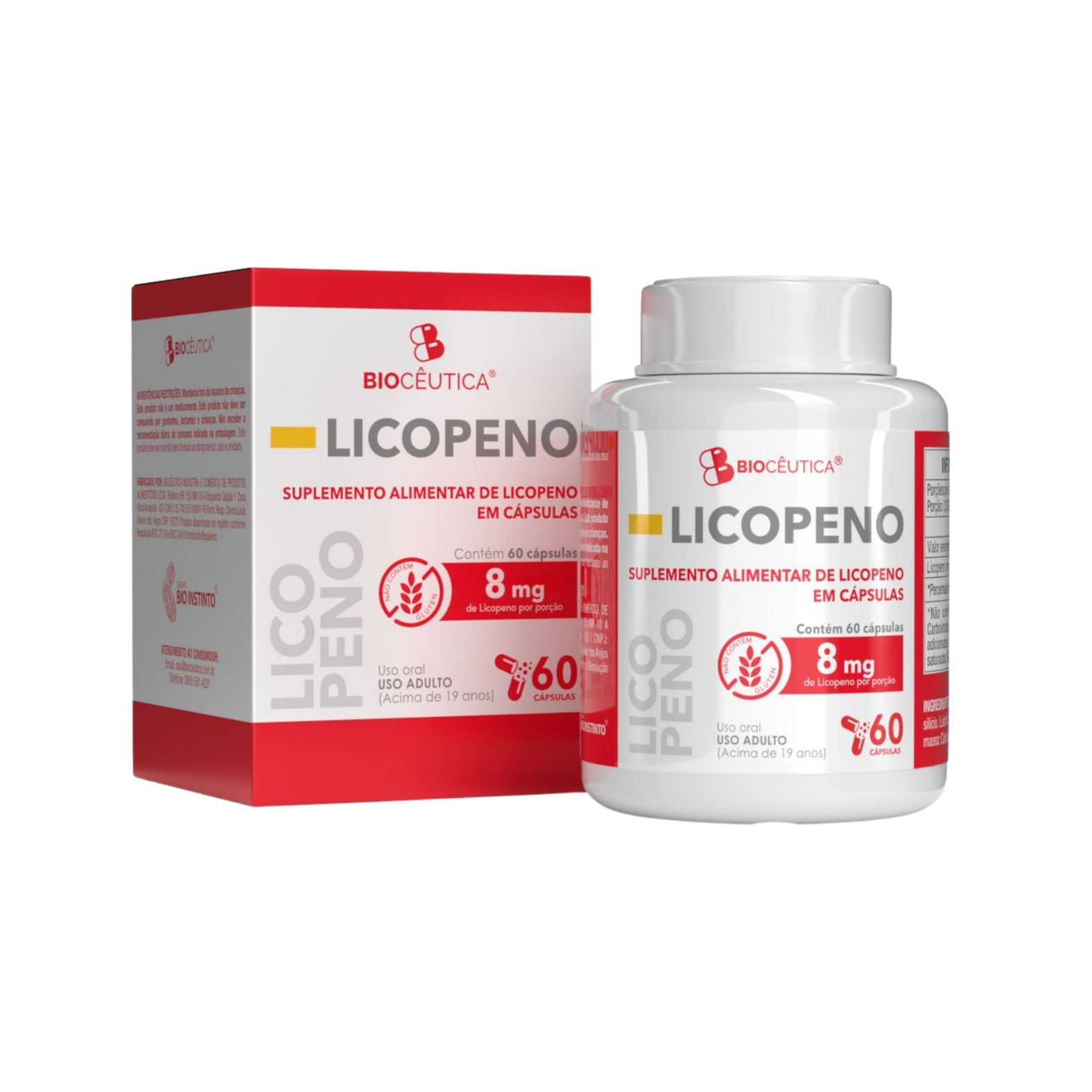 SUPLEMENTO ALIMENTAR DE LICOPENO 8 MG EM CAPSULAS(60 CAPULAS)
