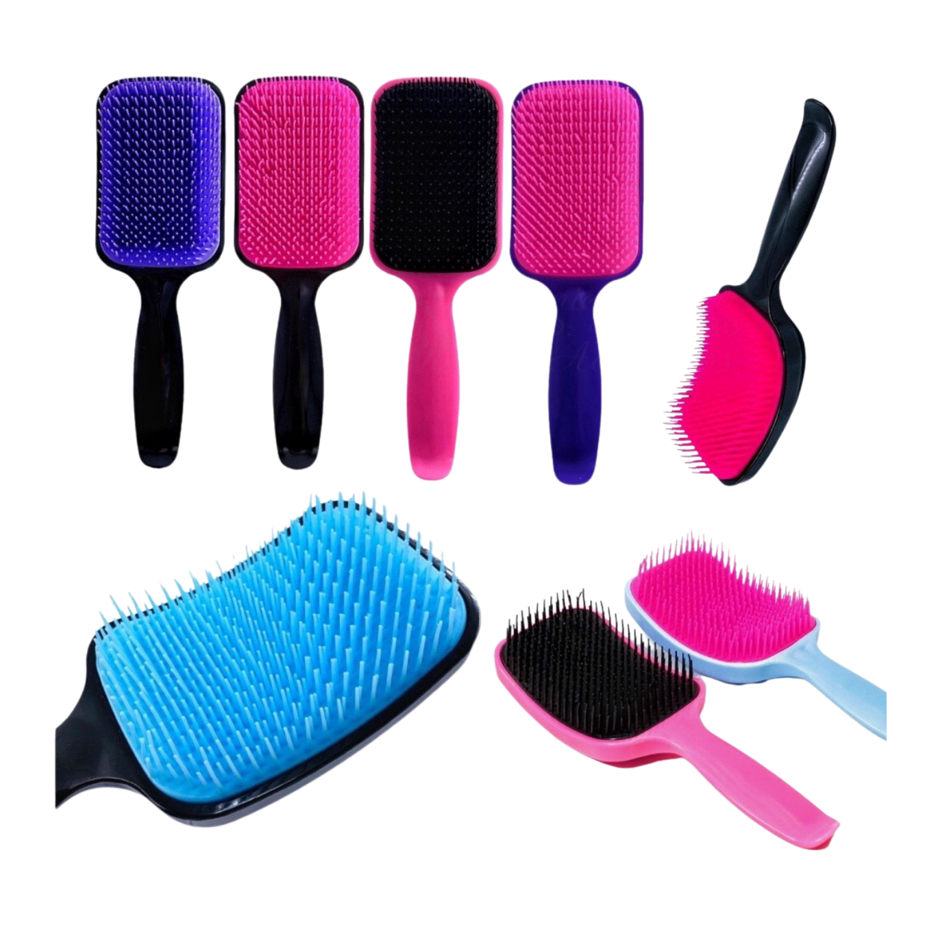 Escova de Cabelo Raquete Desembaraçadora Anti Quebra e Anti Frizz