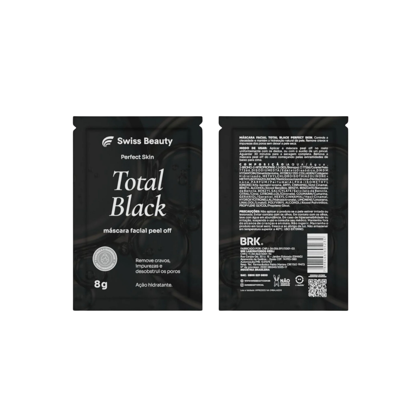 SACHE MASCARA FACIAL TOTAL BLACK PERFECT SKIN 8G SWISS BEAUTY