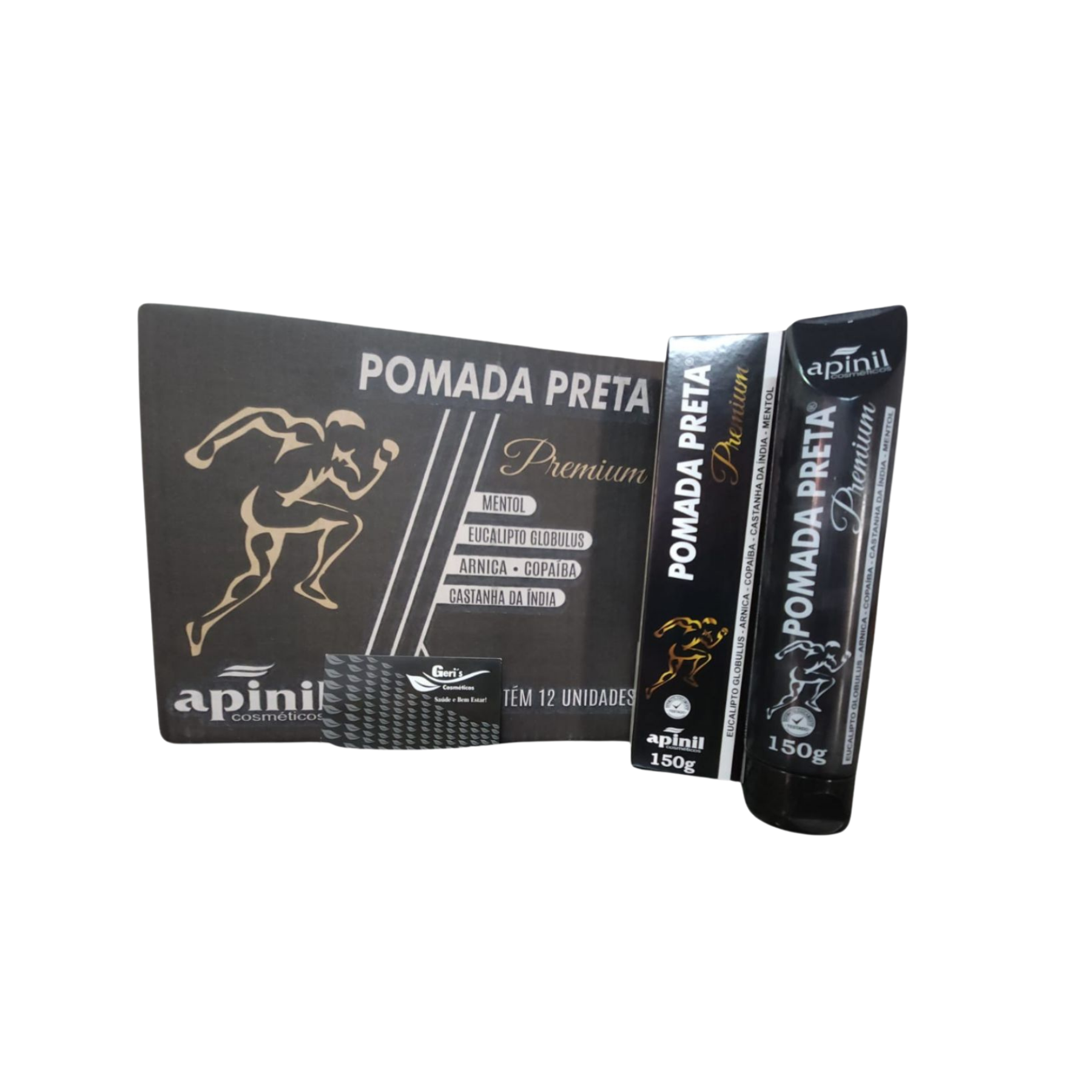 12 UND POMADA PRETA 150G APINIL