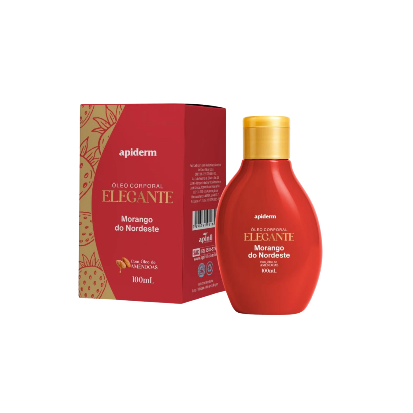 ÓLEO CORPORAL ELEGANTE 100 ML - MORANGO APINIL