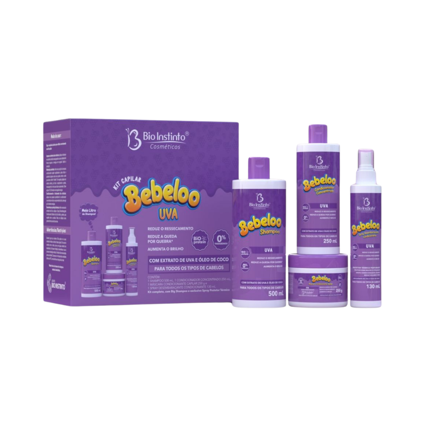 KIT CAPILAR BEBELOO UVA 4 ITENS BIO INSTINTO