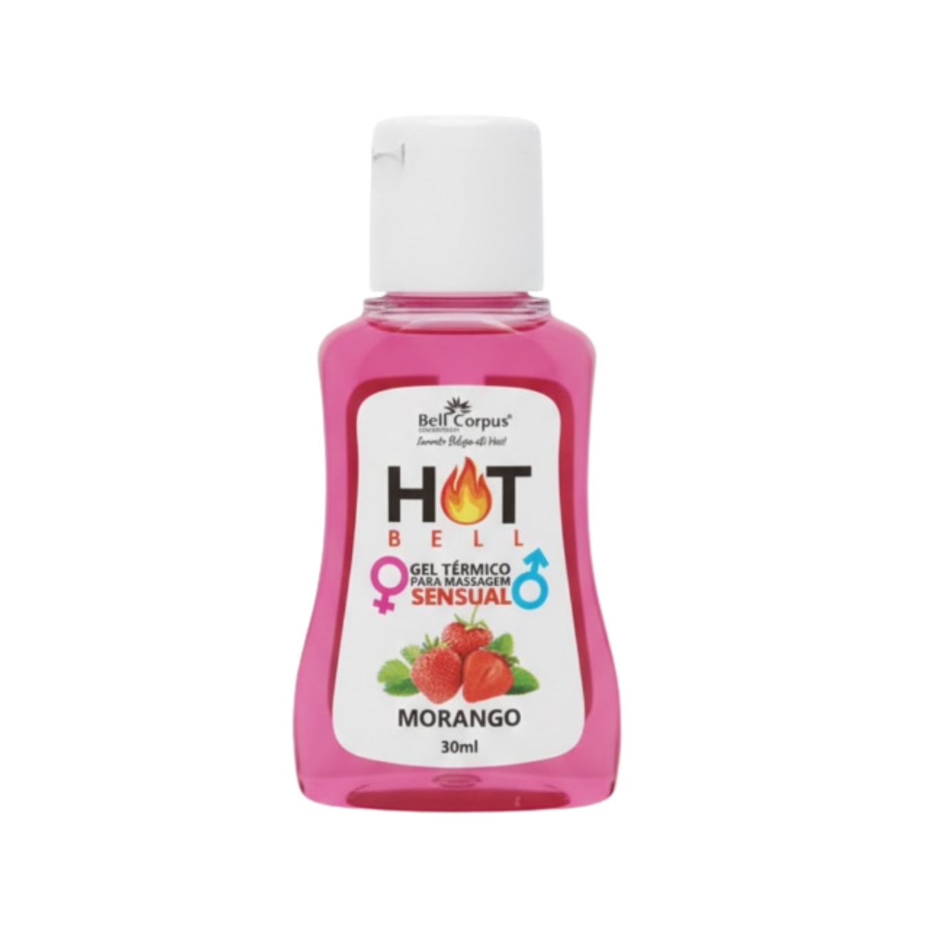 GEL MASS. TERMICO HOT SENSUAL MORANGO 30ML BELL CORPUS