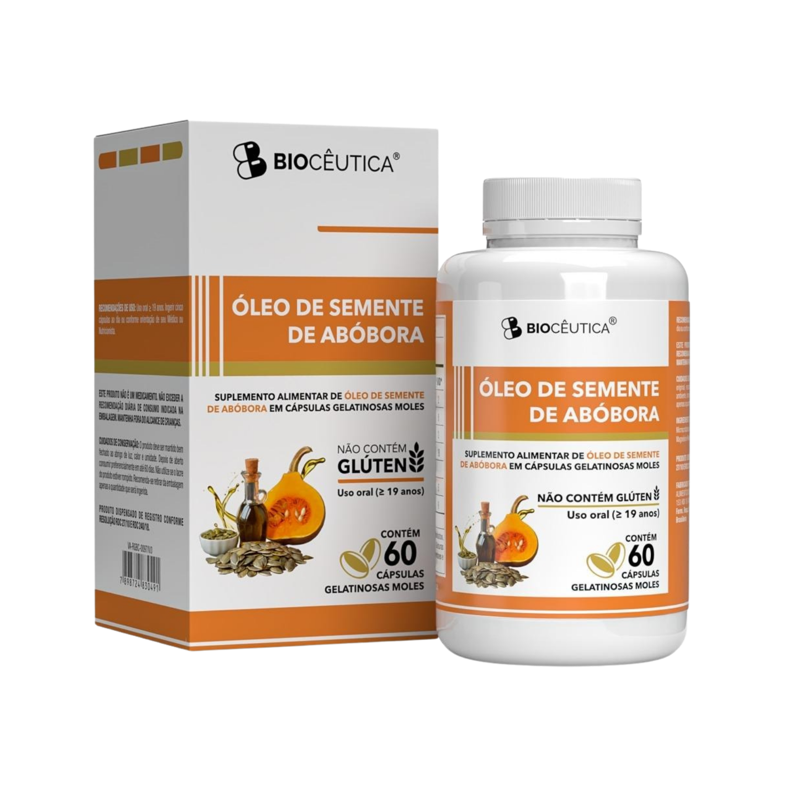 OLEO DE SEMENTE DE ABOBORA EM CAPSULAS GELATINOSAS MOLES (60 CAPSULAS) BIOCEUTICA