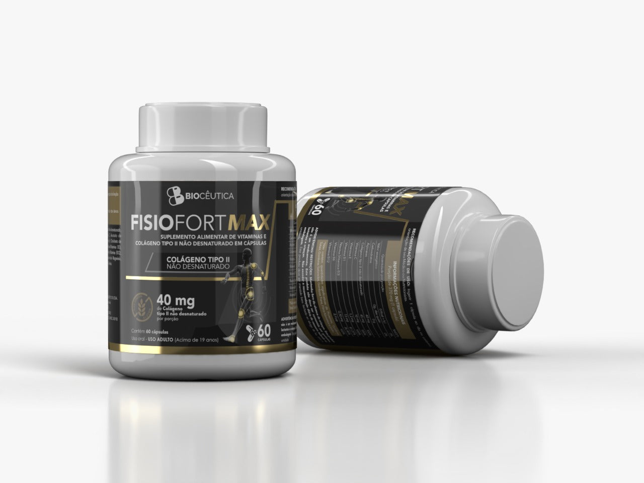 FISIOFORT MAX - VITAMINAS E COLAGENO TIPO II EM CAPSULAS (60 CAPSULAS) BIOCEUTICA
