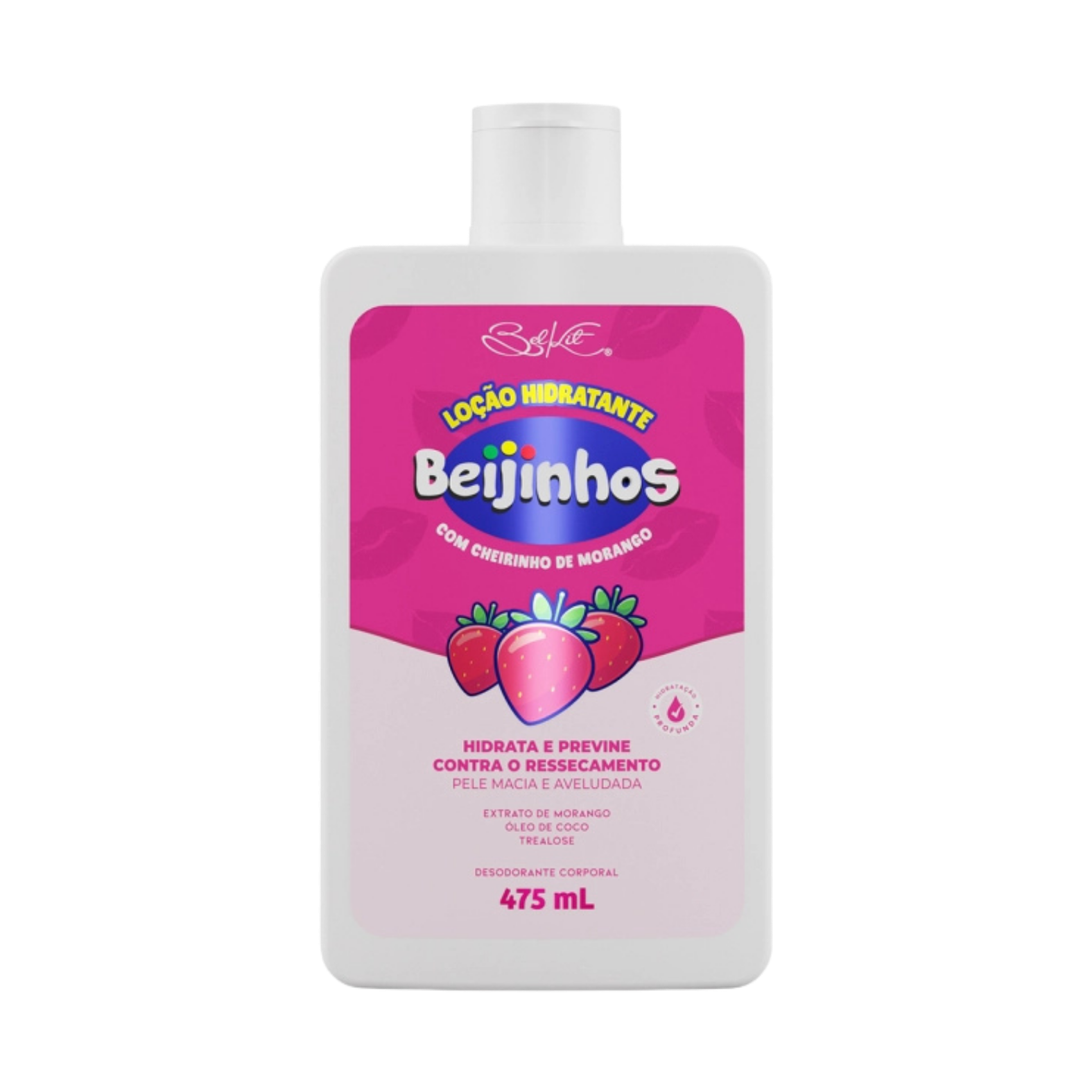 LOCAO HIDRATANTE DESODORANTE BEIJINHOS MORANGO 475ML BELKIT