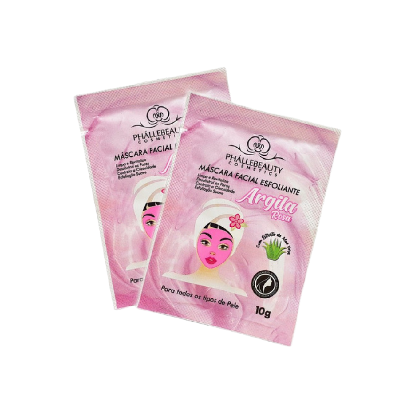 MASCARA FACIAL ARGILA ROSA SACHE 10G PHALLEBEAUTY