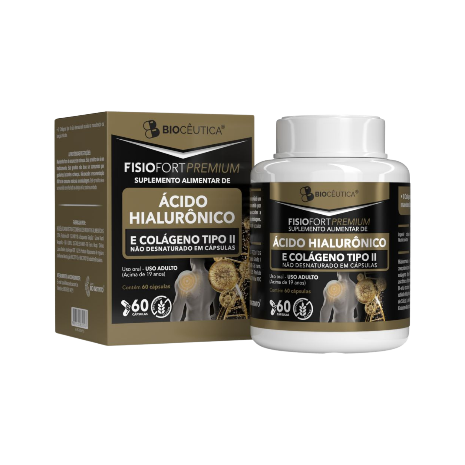 FISIOFORT PREMIUM-ACIDO HIALURONICO E COLAGENO TIPO II (60 CAPSULAS) BIOCEUTICA