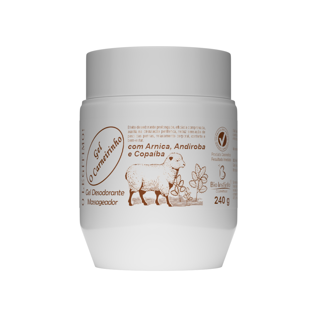 GEL DES. MAS. O CARNEIRINHO 240G COM ARNICA, ANDIROBA E COPAIBA BIO INSTINTO