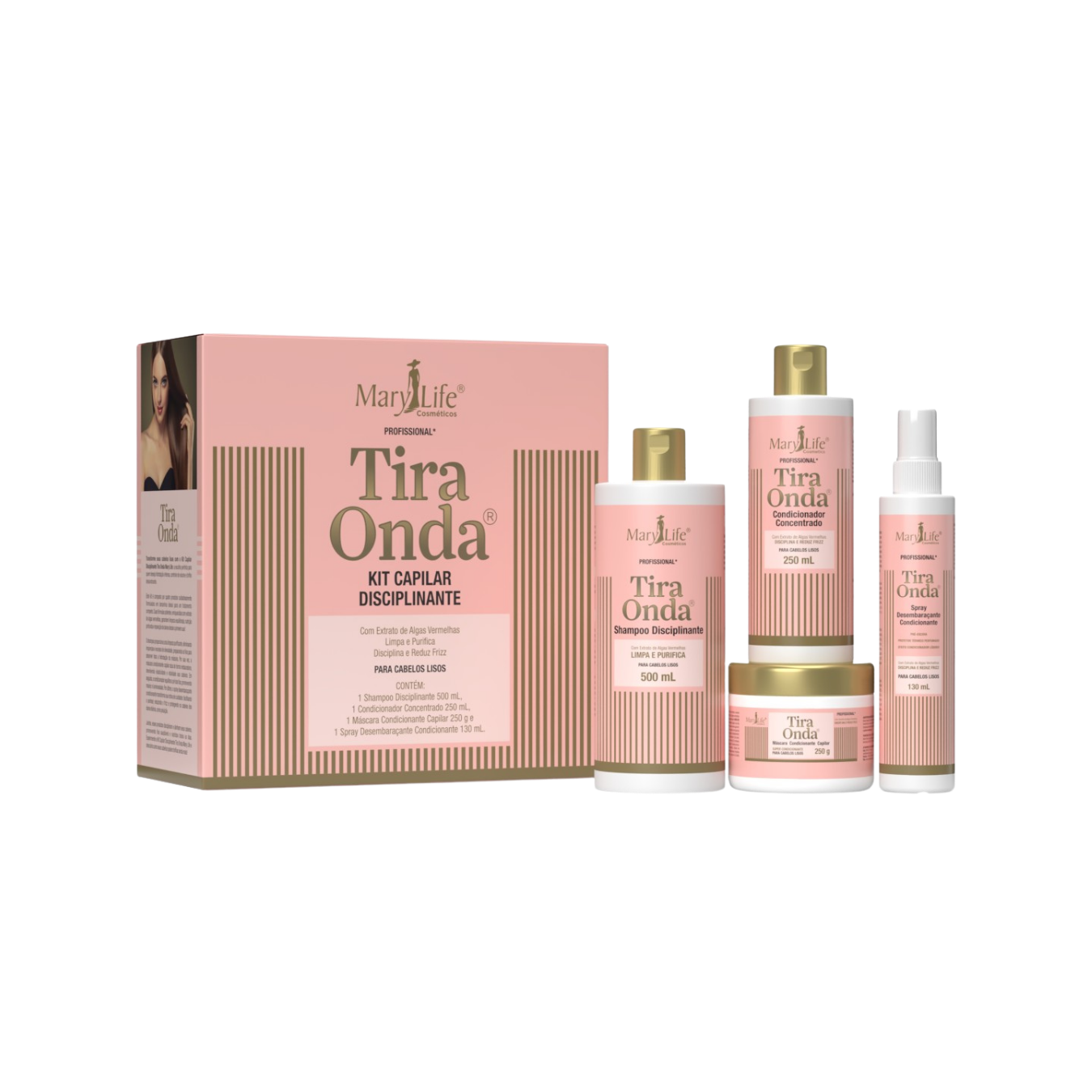 KIT CAPILAR DISCIPLINANTE TIRA ONDA MARY LIFE 4 ITENS