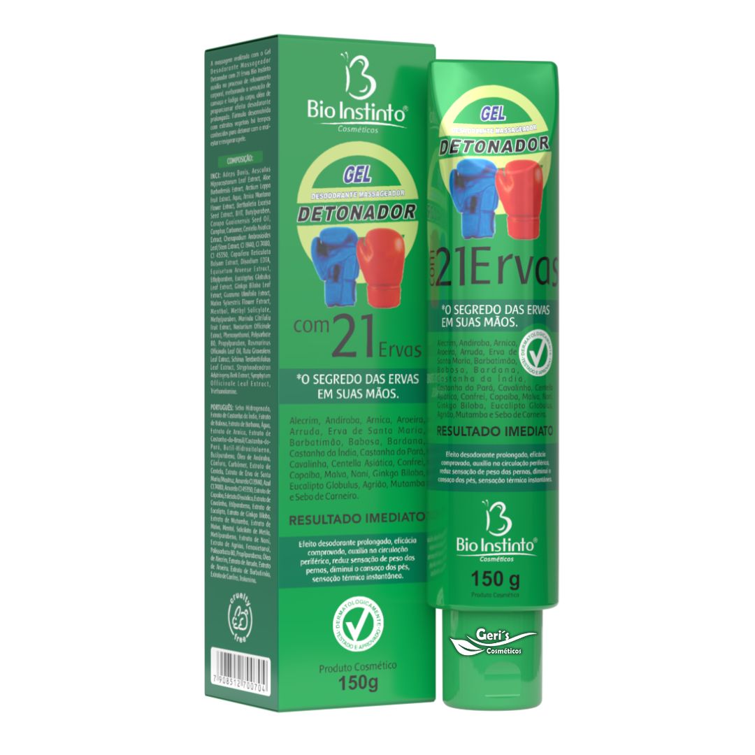 GEL DES. MAS. DETONA COM 21 ERVAS 150G FRASN BIO INSTINTO