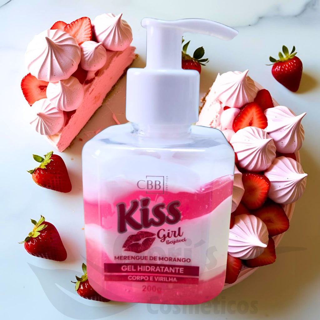 GEL HID. DE VIRILHA MERENGUE DE MORANGO KISS GIRL 200G CBB COSMÉTICOS
