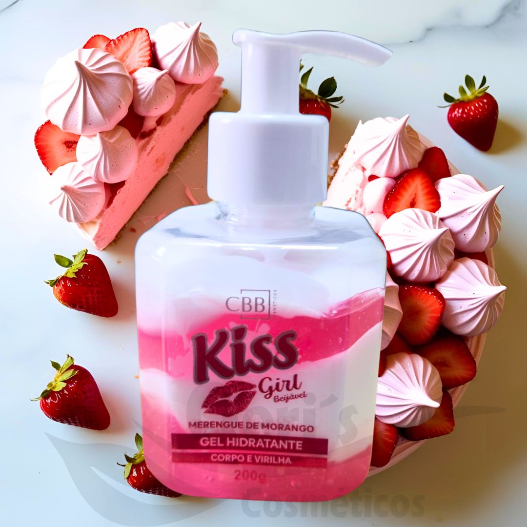 GEL HID. DE VIRILHA MERENGUE DE MORANGO KISS GIRL 200G CBB COSMÉTICOS
