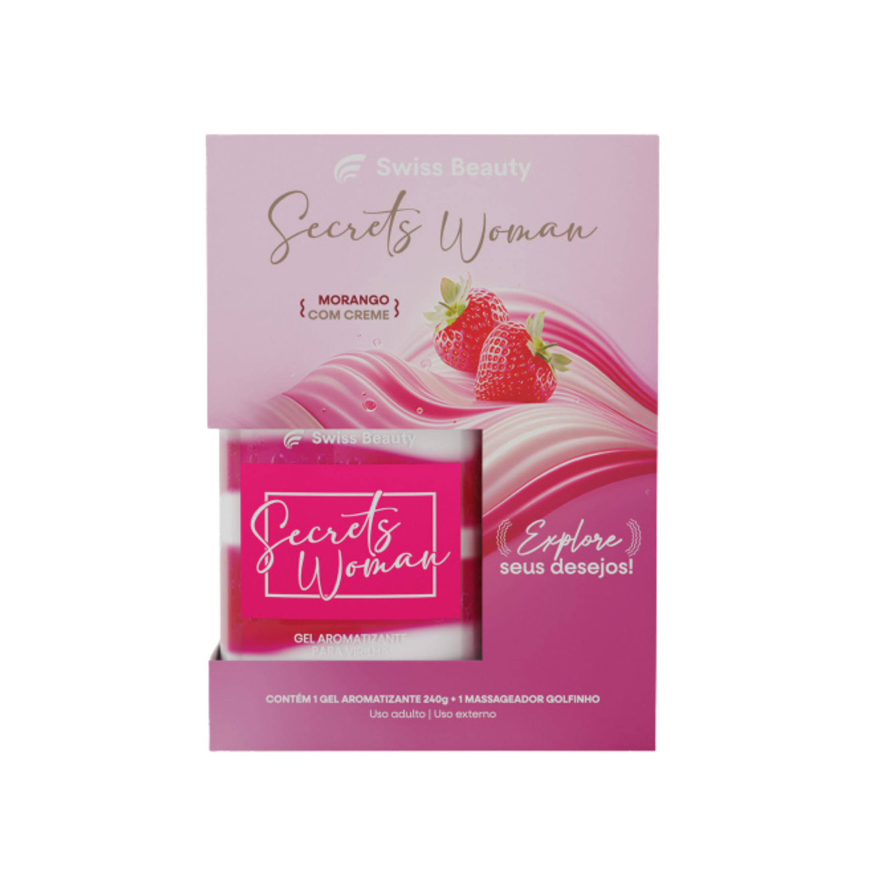 KIT 2 ITENS GEL AROMATIZANTE VIRILHA 240G + MASSAGEADOR GOLFINHO SWISS BEAUTY