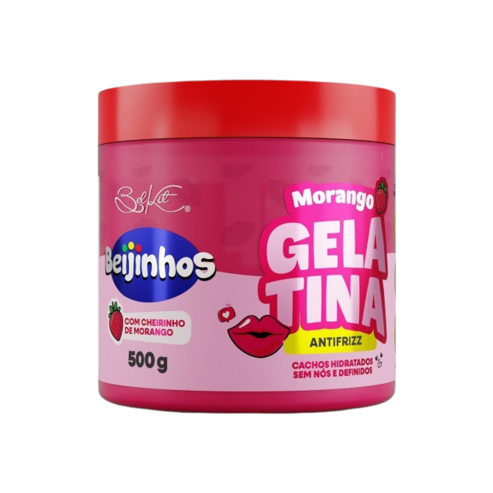 GELATINA CAPILAR ANTIFRIZZ BEIJINHOS MORANGO 500G BELKIT